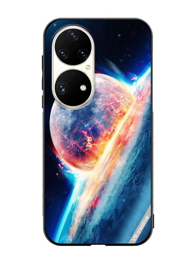 VR CREATIVE Protective Case Cover For Huawei P50 Pro Fallen Moon Design Multicolour - Image 1