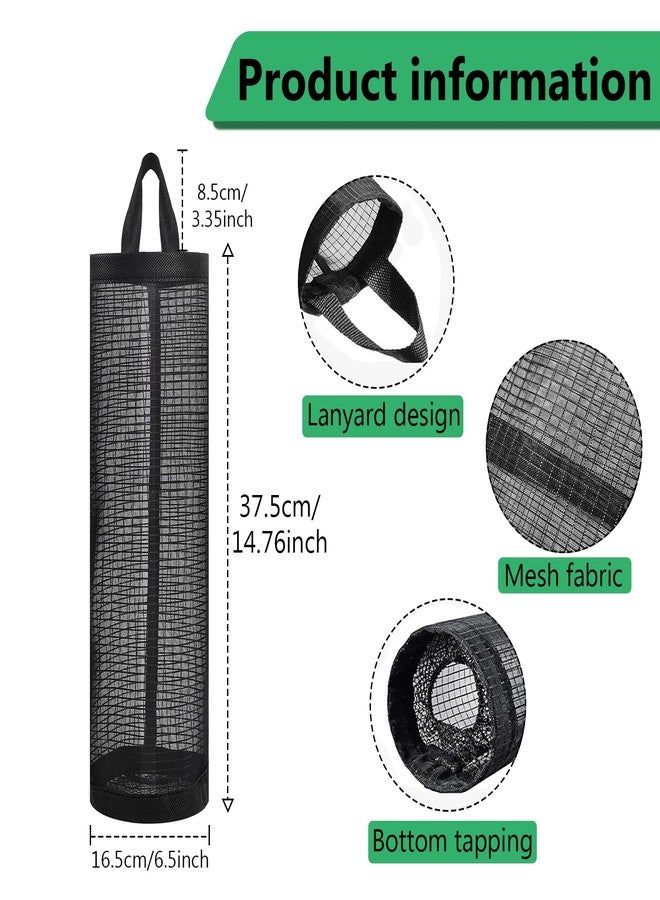 OWMOSYX 2 Pcs Plastic Bag Holder for Grocery Bags, Hanging Storage Bags Plastic Mesh Bags Dispenser Organizer Trash Bags Grocery Shopping Bag Holder for Home And Kitchen - Image 2