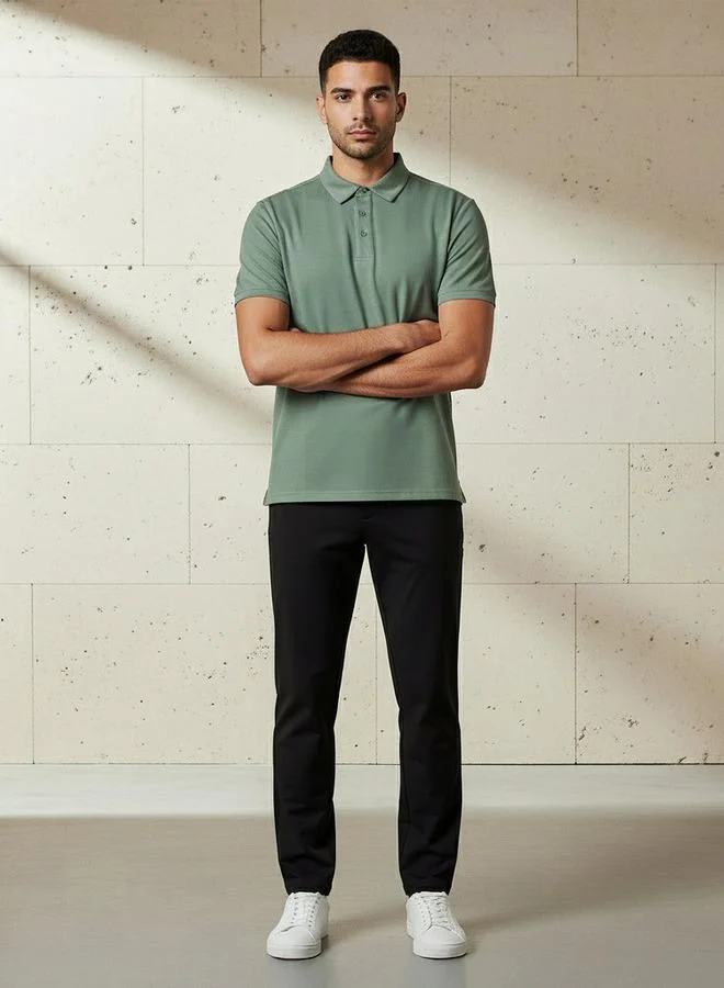 Splash FAV Basic Short Sleeves Textured Polo T-shirt