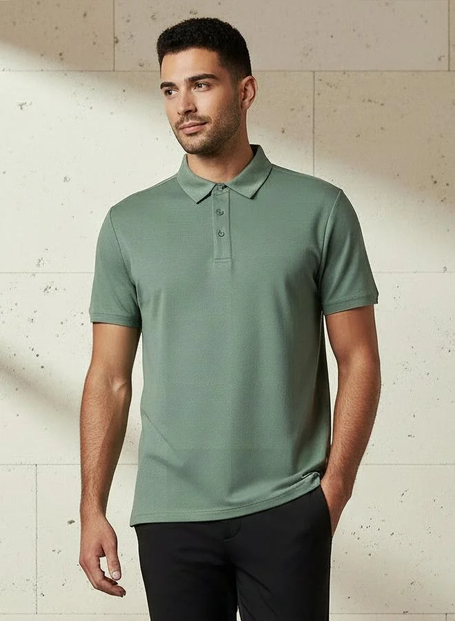 Splash FAV Basic Short Sleeves Textured Polo T-shirt