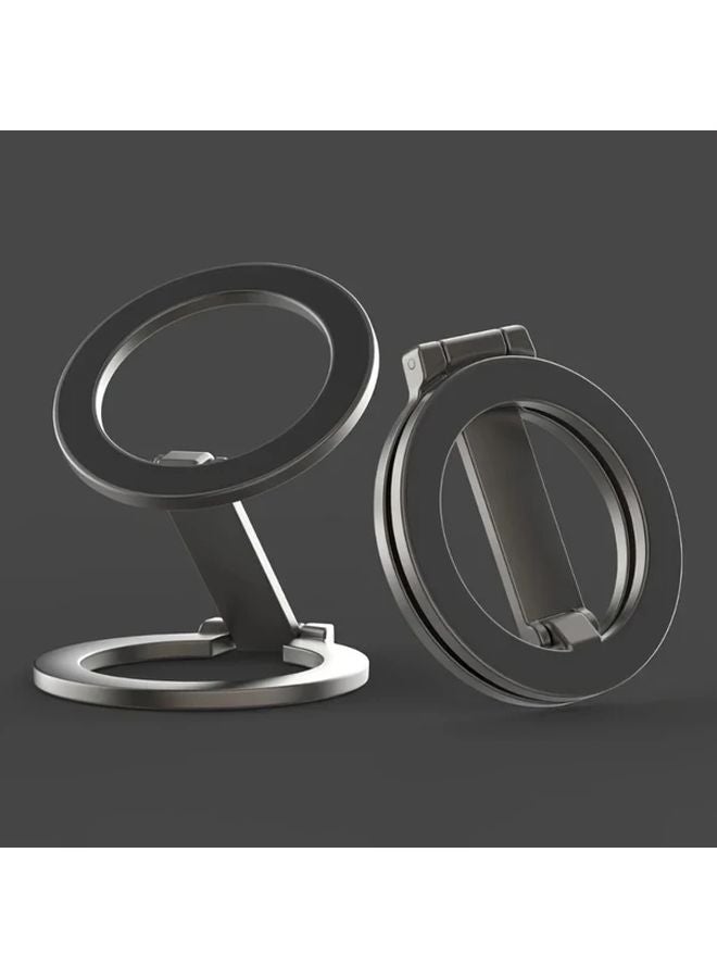 Black Foldable Double Sided Magnetic Phone Holder for Car Gym Treadmill Universal Smartphone Mount - Image 2