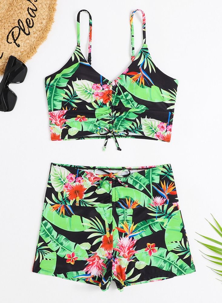 Loquat 2 Piece Boxer Swimsuit Beach Bikini 