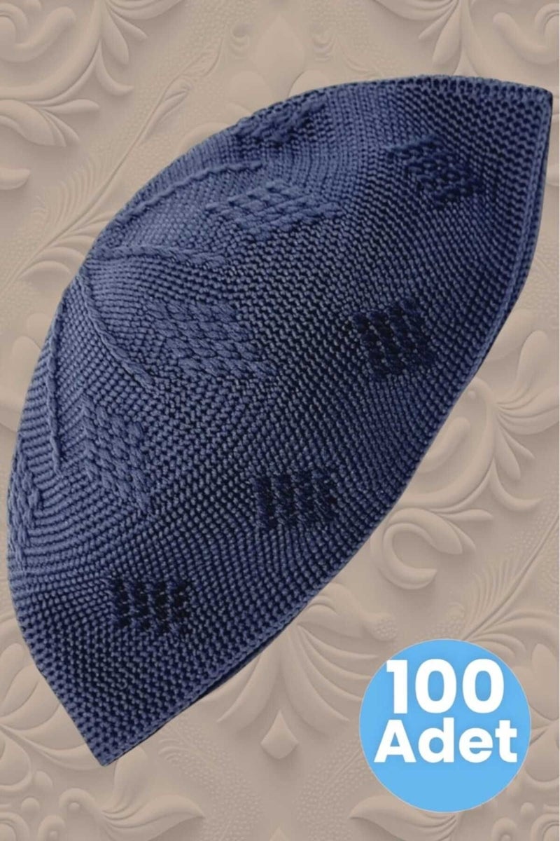 Hızırım 100'S Woven Knitted Patterned Cap Quality Prayer Cap  - Image 4