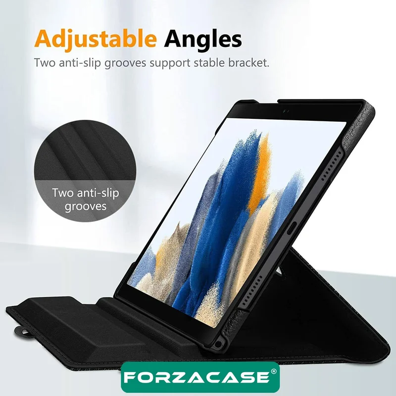 Forzacase Samsung Tab A9 8.7'' Compatible 360 ​​Degree Rotating Stand Case + Tempered Unbreakable Glass FC012