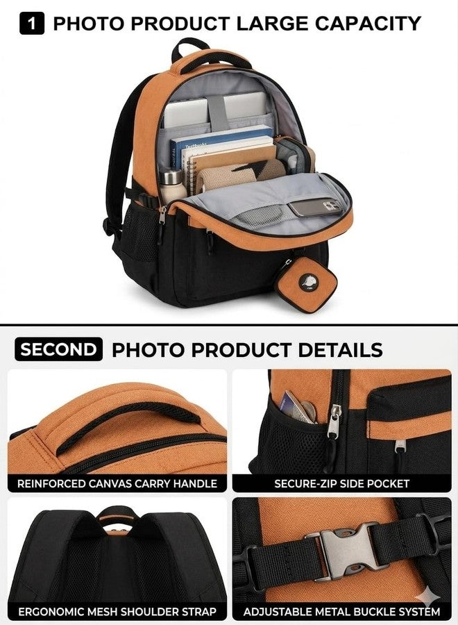 SHRBI Stylish Two-Tone Backpack for Men & Women | Durable Travel & College Bag with Multiple Compartments, Adjustable Straps & Water-Resistant Design - Image 5
