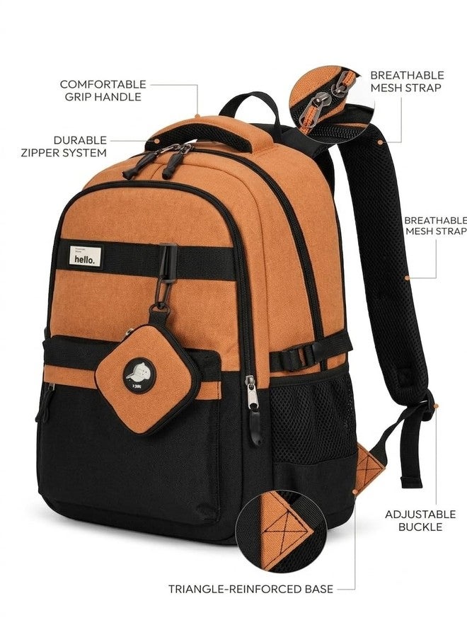 SHRBI Stylish Two-Tone Backpack for Men & Women | Durable Travel & College Bag with Multiple Compartments, Adjustable Straps & Water-Resistant Design - Image 4