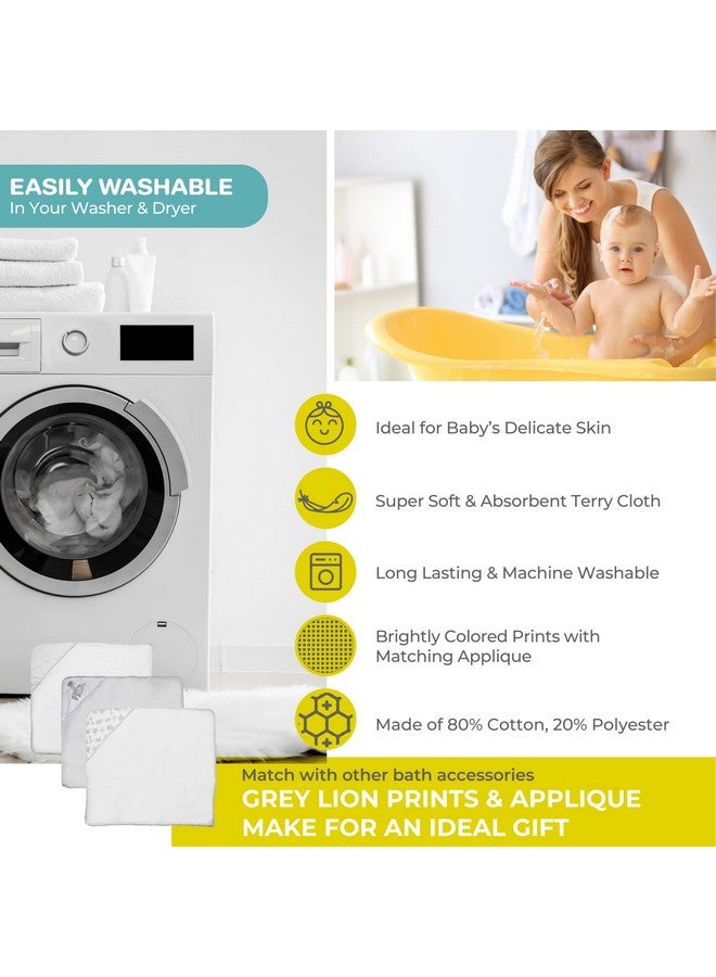 سباسيلك مجموعة مناشف استحمام بغطاء رأس ومنشفة وجه للأطفال من سباسيلك، منشفتان حمام بغطاء رأس ومنشفتان وجه، لون رمادي أسد - Image 4