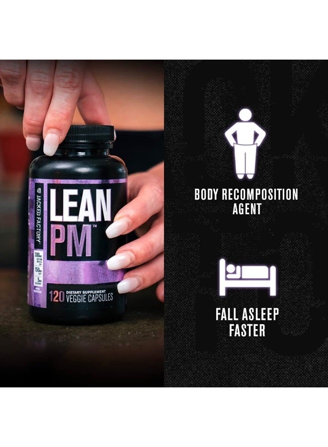 Jacked Factory Lean PM Night Time Body Support and Sleep Aid Supplement - Sleep Support and Body Recomposition for Men and Women - 120 Veggie Capsules - Image 2