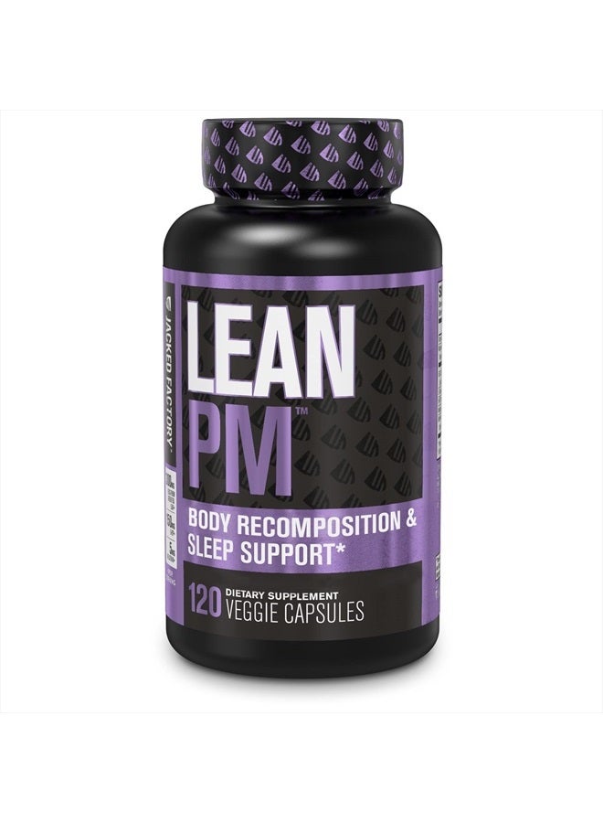 Jacked Factory Lean PM Night Time Body Support and Sleep Aid Supplement - Sleep Support and Body Recomposition for Men and Women - 120 Veggie Capsules - Image 1