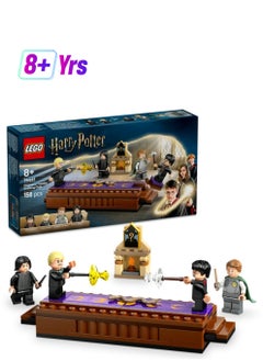 LEGO Harry Potter Hogwarts Castle: Dueling Club Playset with 4 Collectible Minifigures incl. Draco Malfoy & Severus Snape, Role Play Toy with Toppling Function for 8+ Year Old Boys & Girls 76441 (158 pieces)  - Image 1