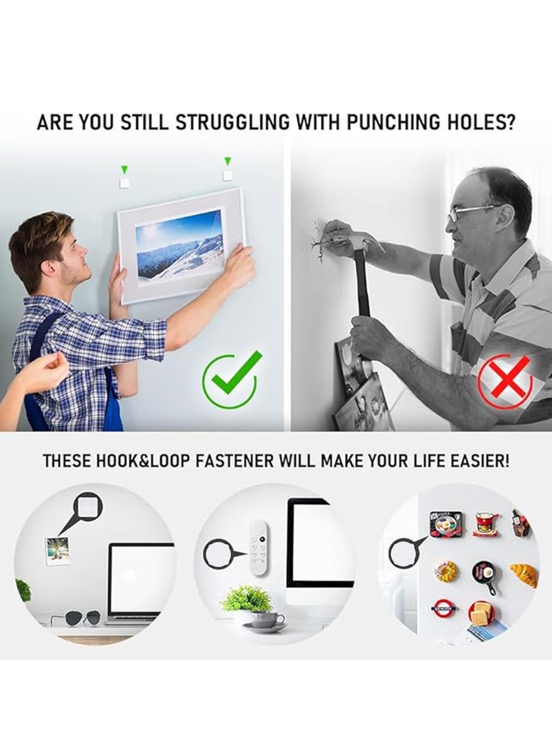 Self Adhesive Dots,Tapes Sticky Back Coins Dots with Hook and Loop Velcro Round Pads, 20mm Diameter Strong Waterproof Round Dot, Dots with Adhesive for Home Office School 300Pcs (150 Pairs) - Image 5