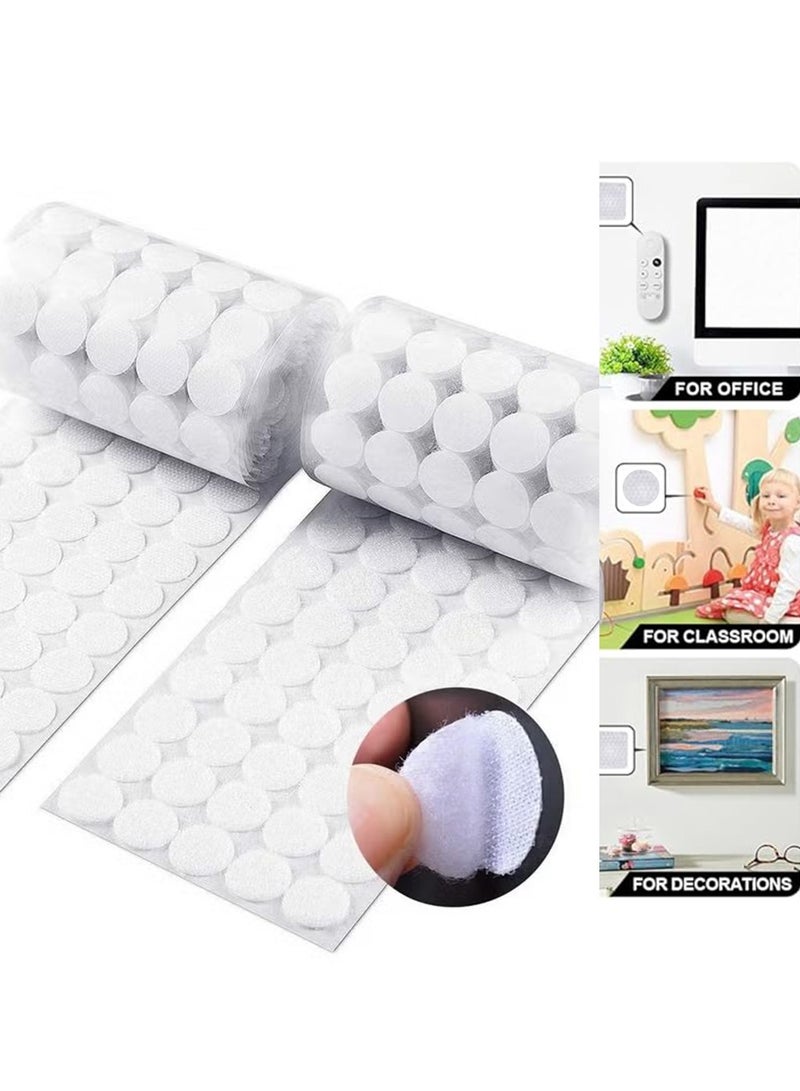 Self Adhesive Dots,Tapes Sticky Back Coins Dots with Hook and Loop Velcro Round Pads, 20mm Diameter Strong Waterproof Round Dot, Dots with Adhesive for Home Office School 300Pcs (150 Pairs) - Image 1