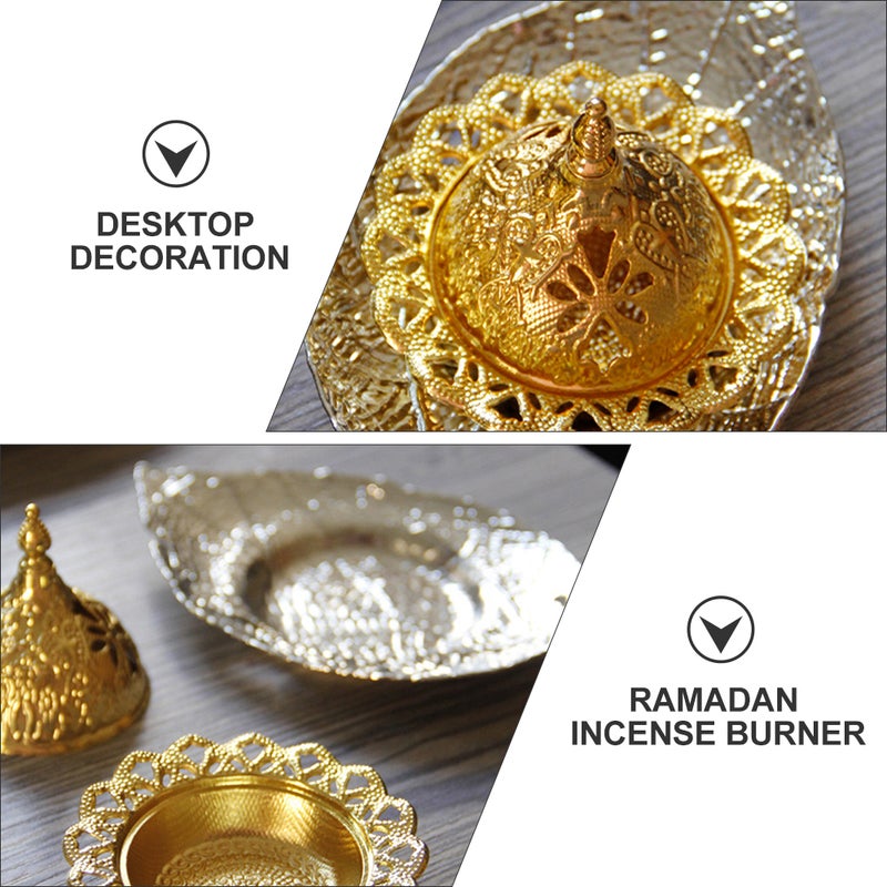 2 Sets Incense Burner Chic Desktop Decoration Middle East Incense Holder - Image 2