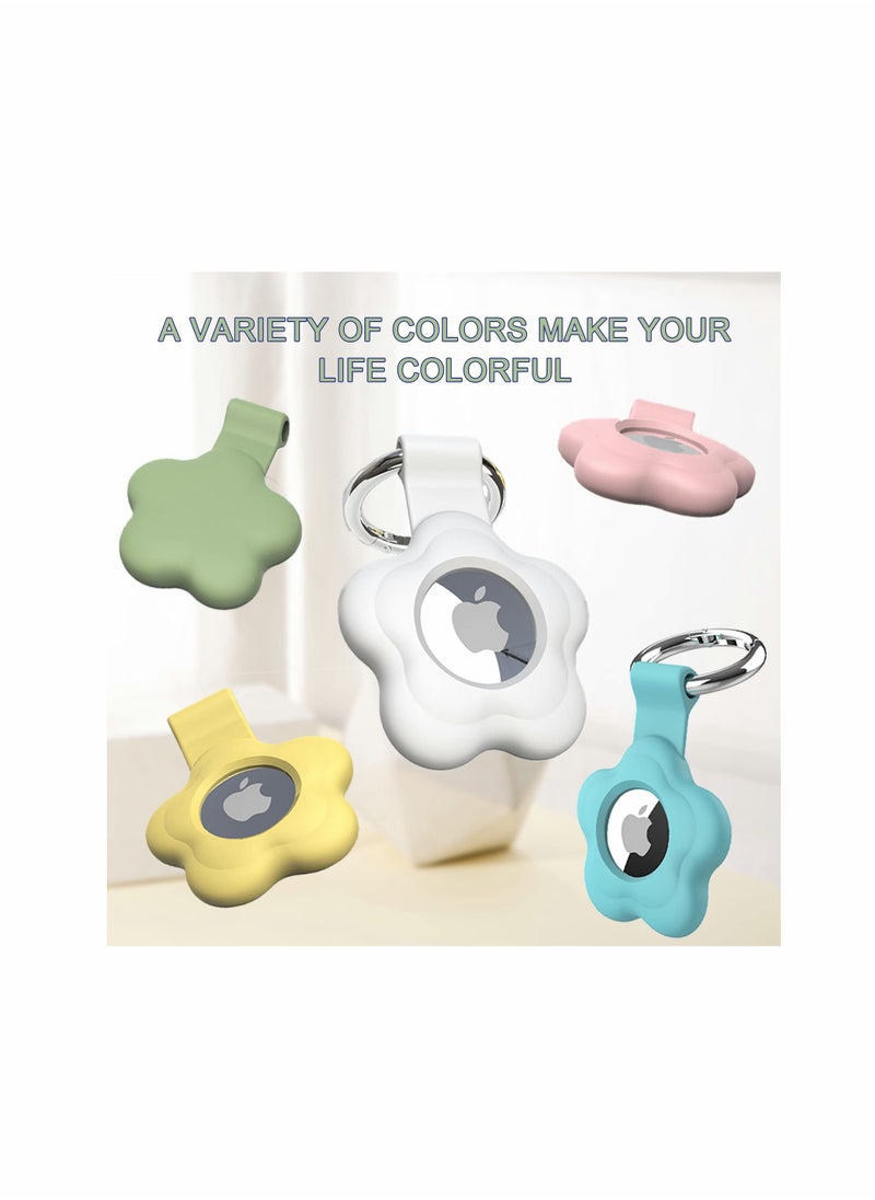 Airtag Case for Apple AirTag for Keychain AirTags Case with Anti-Lost Key Ring, Protective for AirTag Holder Case Cover Items for Pets Keys Backpacks (5 Pack Multiple Colours)