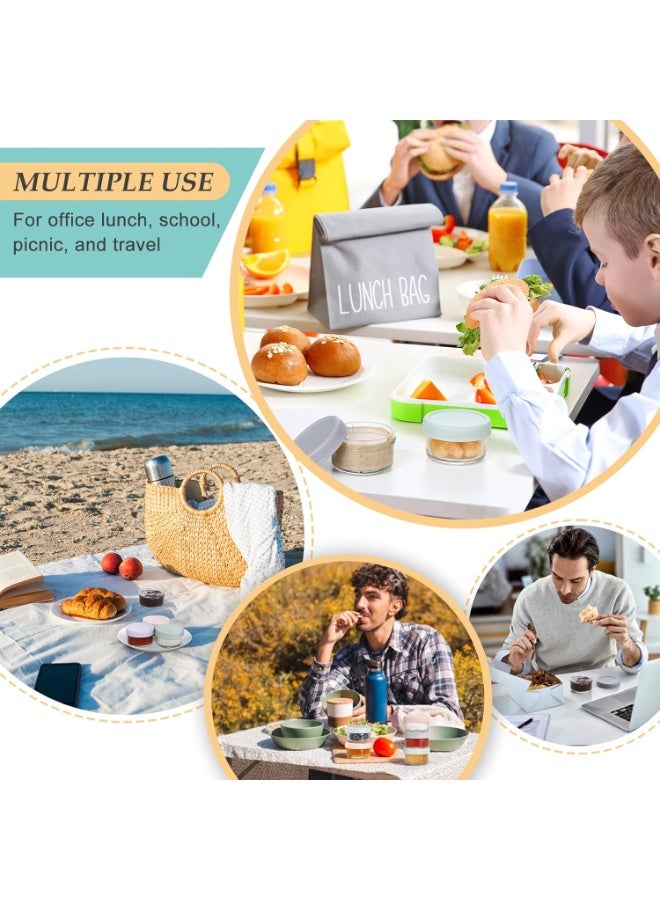 [6 Pack] Salad Dressing Container To Go, 2.7 oz Glass Small Condiment with Lids, Dipping Sauce Cups Set, Leakproof Reusable for Lunch Box Work Trip. - Image 5