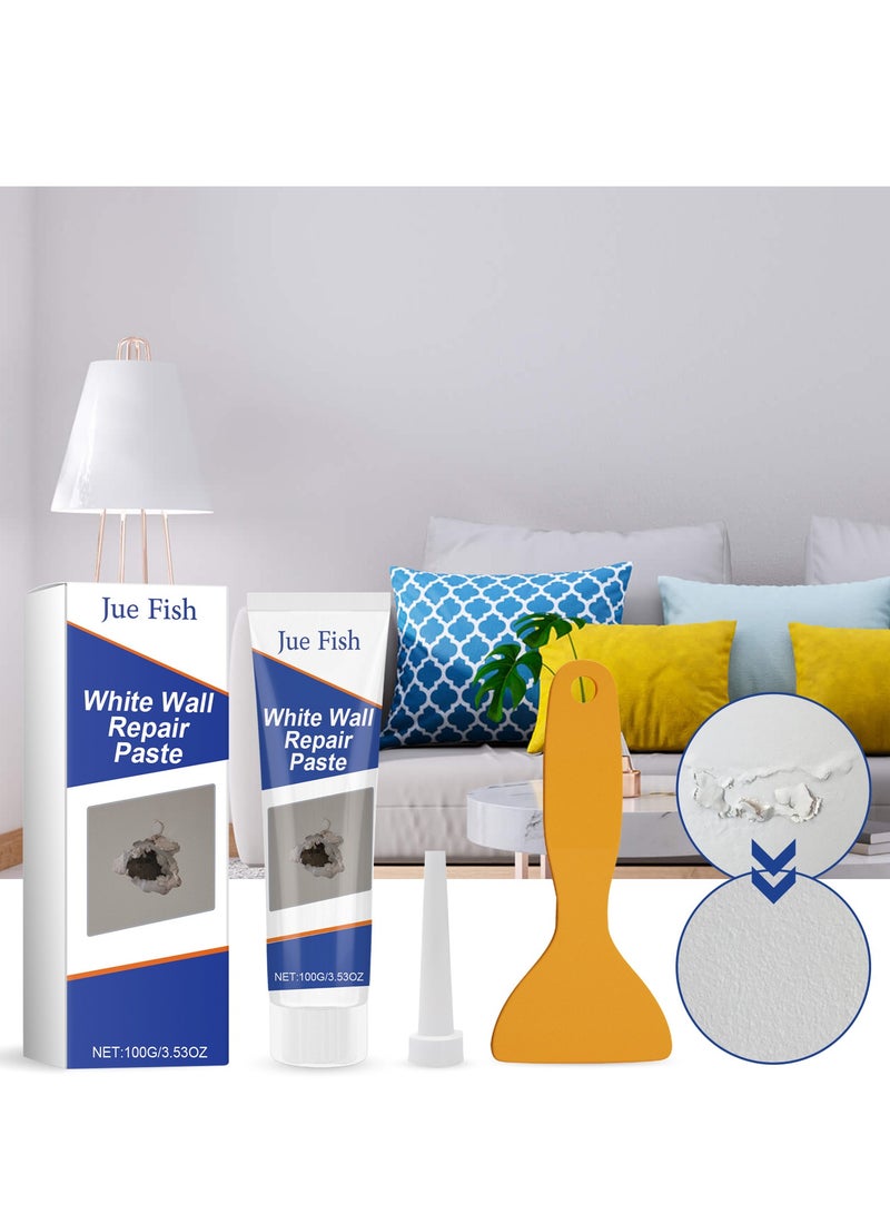 JUE-FISH Wall Repair Cream  Hole Finishing Putty, Wall Repair Paste, White Wall Filling Putty, Wall Repair Kit for Scratches, Cracks, Graffiti - Image 1