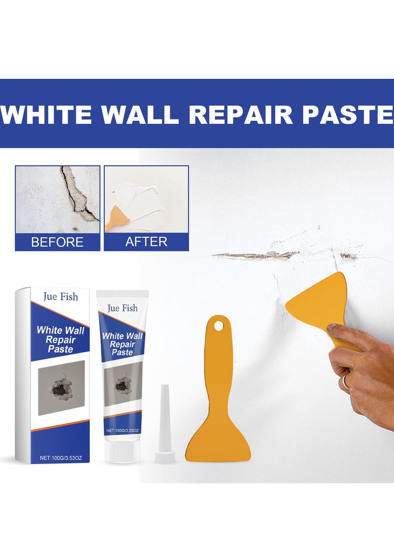 JUE-FISH Wall Repair Cream  Hole Finishing Putty, Wall Repair Paste, White Wall Filling Putty, Wall Repair Kit for Scratches, Cracks, Graffiti - Image 2