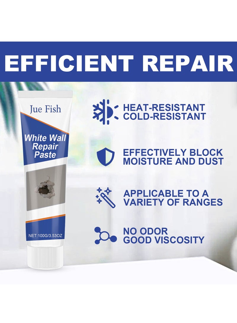 JUE-FISH Wall Repair Cream  Hole Finishing Putty, Wall Repair Paste, White Wall Filling Putty, Wall Repair Kit for Scratches, Cracks, Graffiti - Image 3