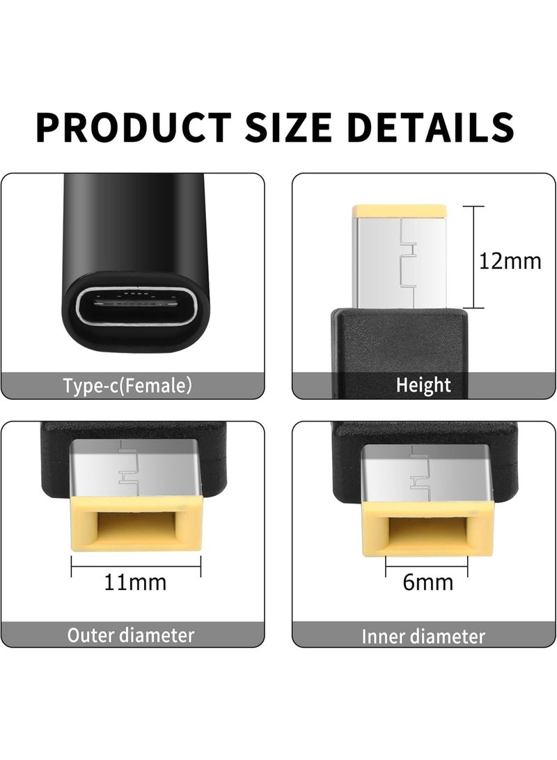 Arceyoo USB C to Slim Tip Adapter Cable, 65W 5A Type C Female PD Input to Slim Tip Rectangle Power Charge Cable for Lenovo ThinkPad Laptops - Image 5