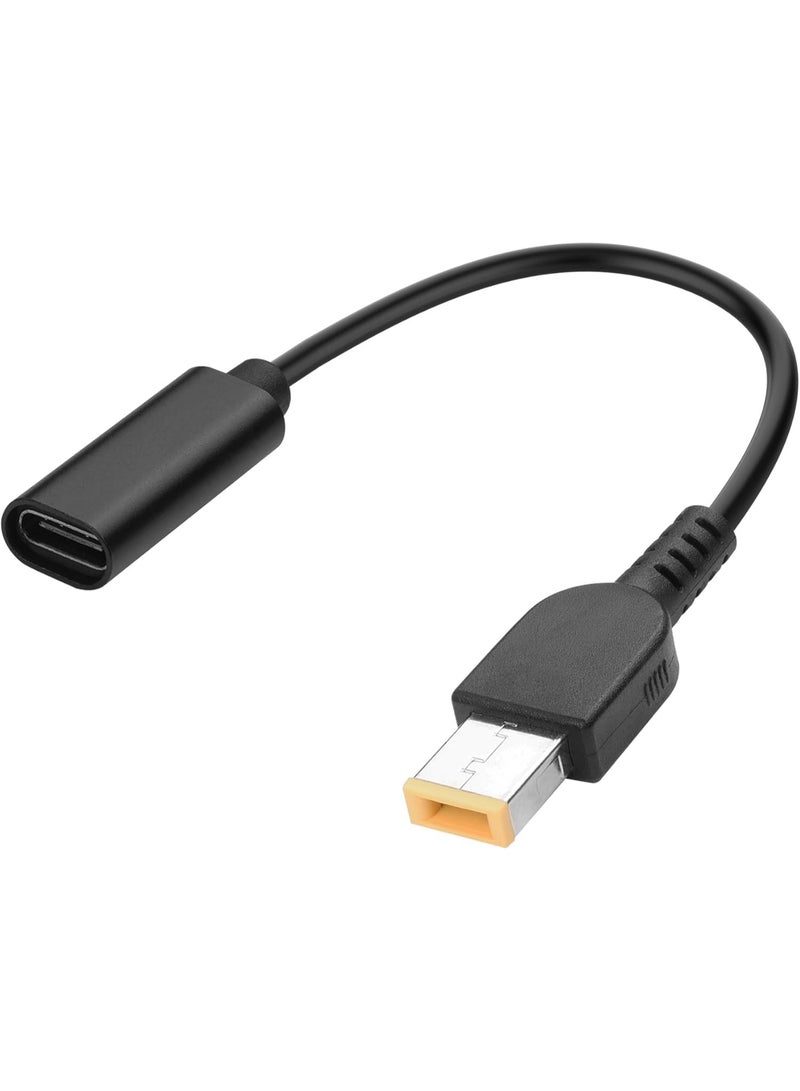 Arceyoo USB C to Slim Tip Adapter Cable, 65W 5A Type C Female PD Input to Slim Tip Rectangle Power Charge Cable for Lenovo ThinkPad Laptops - Image 1