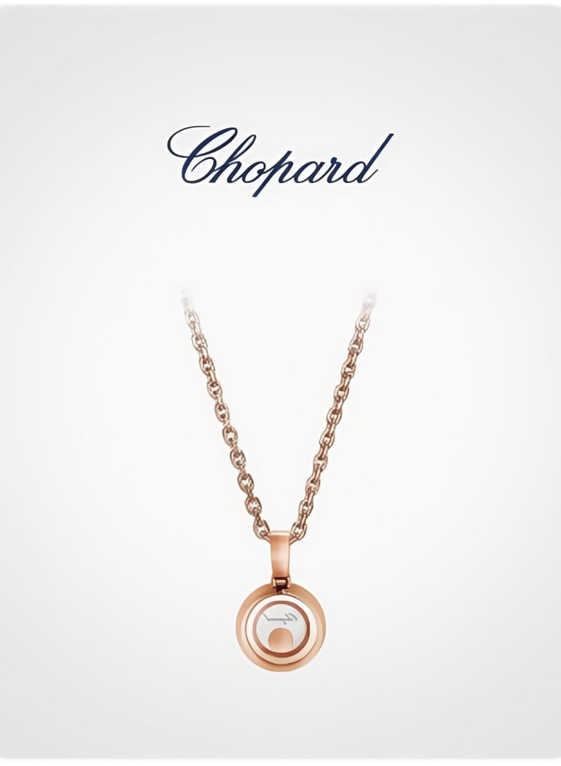 شوبارد قلادة شوبارد بتعليقة من الذهب الوردي عيار 18 قيراط بشكل دائري مع الماس - Image 3