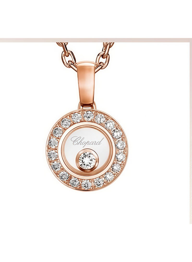 شوبارد قلادة شوبارد بتعليقة من الذهب الوردي عيار 18 قيراط بشكل دائري مع الماس - Image 5