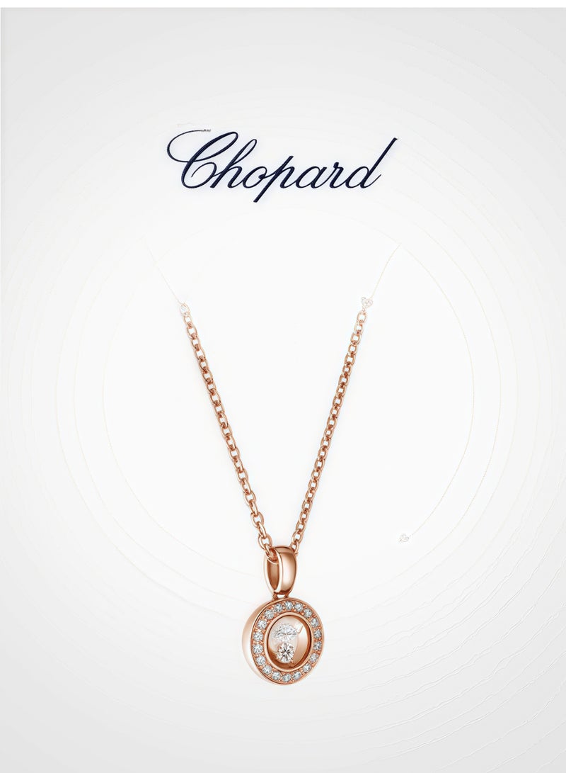 شوبارد قلادة شوبارد بتعليقة من الذهب الوردي عيار 18 قيراط بشكل دائري مع الماس - Image 2