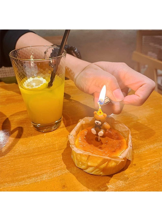 جيفت مجموعة شموع على شكل دب كرتوني لطيف مع قبعة عيد ميلاد، مكونة من 9 قطع، لتزيين كعكة عيد الميلاد، ومستلزمات حفلات بطابع الدب. - Image 5