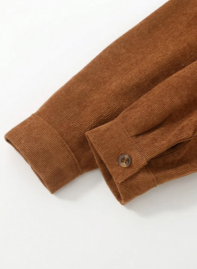 Take Two Take Two Solid Round Neck Button Up Long Sleeve Jacket