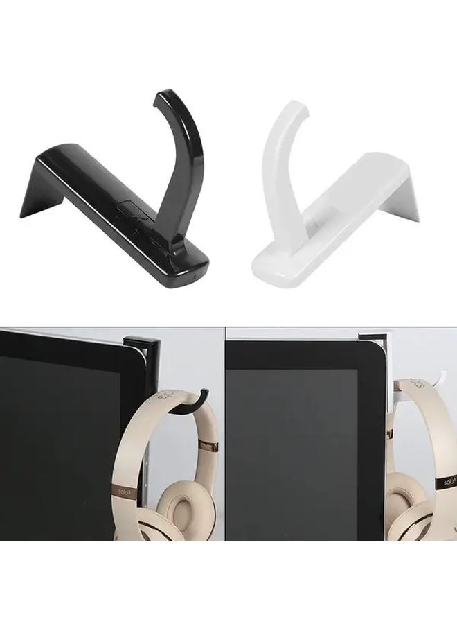 2 Piece Black Headphone Holder Hanger Wall Mount Universal Monitor Stand Hook - Image 2