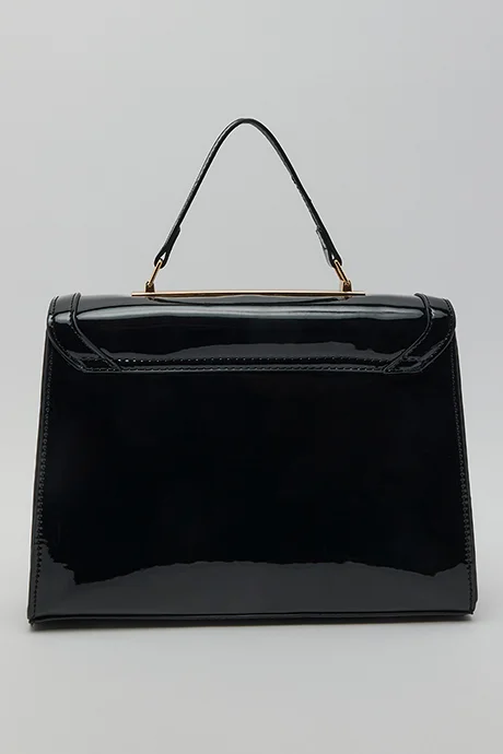 أر أند بي Glossy Flap Top Handle Bag