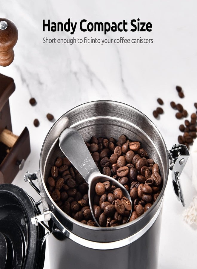 U-Taste 18/8 Stainless Steel Coffee Scoop: U-Taste 1 Tablespoon Metal Measuring Spoon Set of 2, Short Handled Measure Scooper for Ground Coffee, Bean, Espresso, Powder, for Canister (Silver, 1Tbsp/15ml) - Image 5