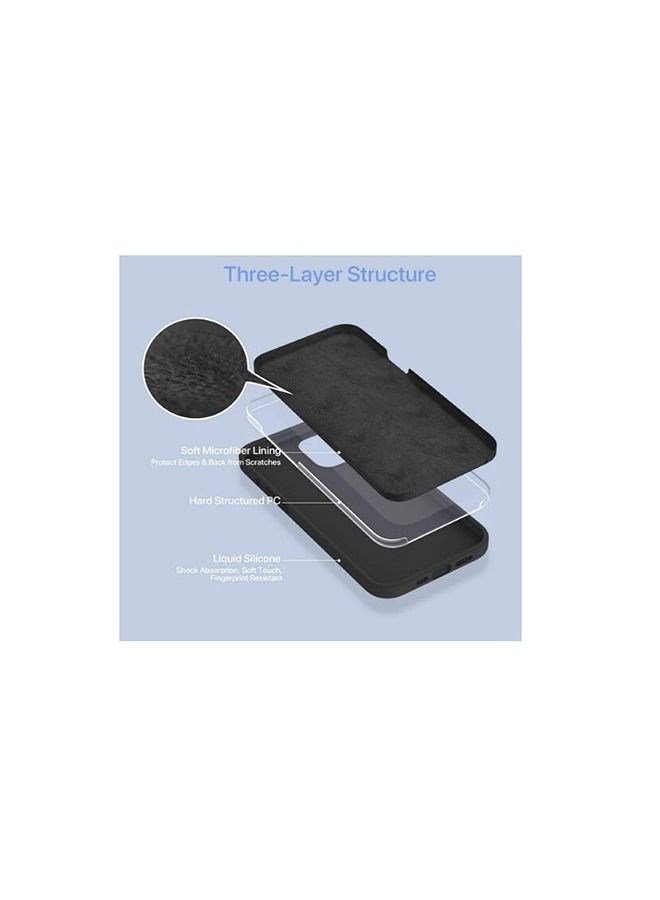 shAyzee Liquid Silicone Gel Rubber Full Body Protection Shockproof Drop Case Cover For iPhone 12 Pro Max Black - Image 4