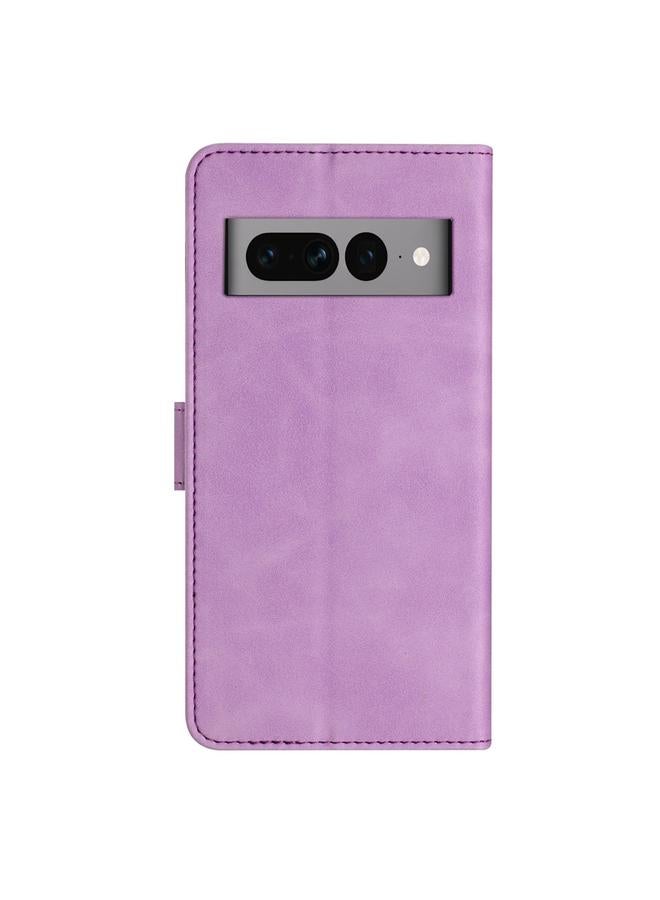 Green Tiger Case For Google Pixel 7 Pro Seven Butterflies Embossed Leather Phone Case - Image 3