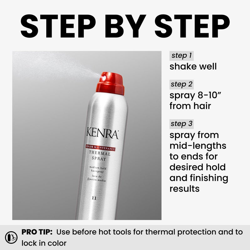 Kenra Professional Color Maintenance Thermal Spray 11 | Color Protection Hairspray | All Hair Types | 8 oz (2-Pack) - Image 3