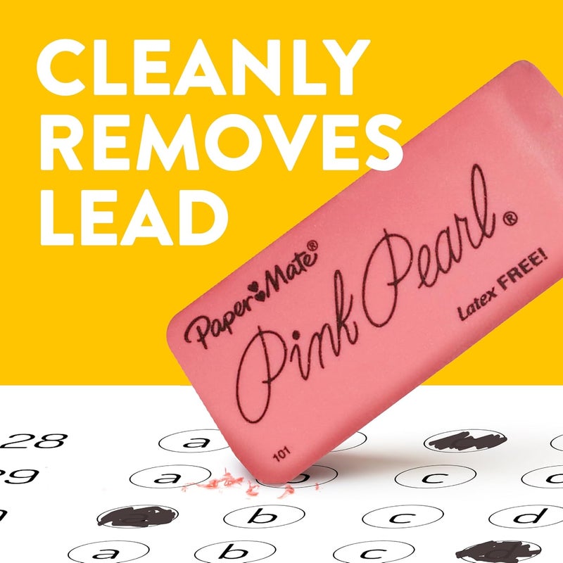 Papermate Erasers, Pink Pearl, 12 Count - Latex Free and Smudge Resistant, Back to School, Teacher Supplies - Image 5