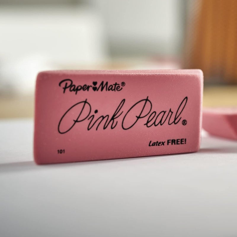 Papermate Erasers, Pink Pearl, 12 Count - Latex Free and Smudge Resistant, Back to School, Teacher Supplies - Image 2