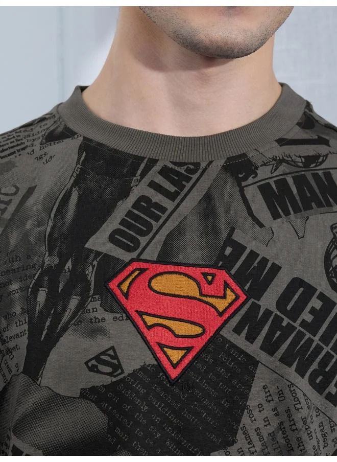 The Souled Store The Souled Store Men Superman: In The News Black Oversized T-Shirts