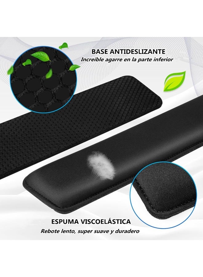 LumsAura Wrist Rest for Keyboard and Mouse, Mouse Wrist Support Pad Combo with Massage Design, Memory Foam Non-Slip Wrist Rest PU Base Set for Pain Relief Desk Office Laptop Gaming, Gray - Image 2