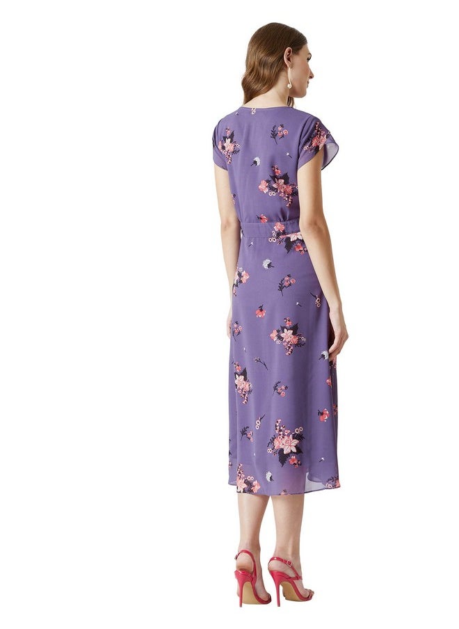 Miss Chase - Miss Chase Women's Georgette a-line Dress(MCSS19D12-95-190-06,Multicolor-Base Purple,X-Large) - Image 1