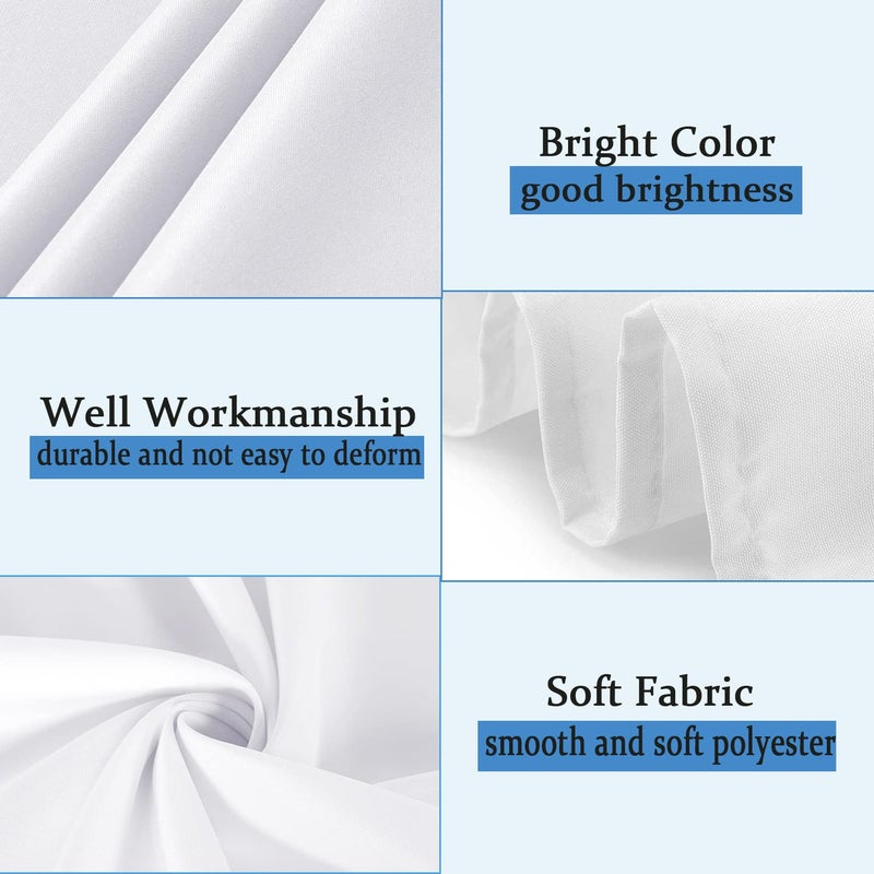 BalsaCircle TRLYC Polyester Tablecloth - 72X72 White Square Tablecloth Wrinkle Washable Resistant Tablecloth100% Polyester Overlay Party Wedding Banquet Buffet Table Cloth - Image 5