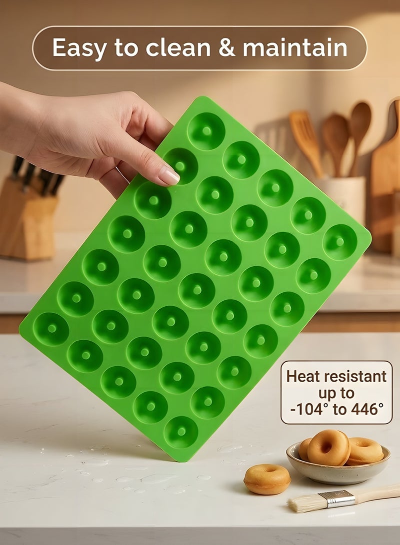 Silicone Gummy Bear Candy Molds 4 Pack, Including Bear Shape and Mini Donut, Non-Stick Silicone Candy Molds with 2 Droppers for Jelly, Candy, Chocolate - Image 5