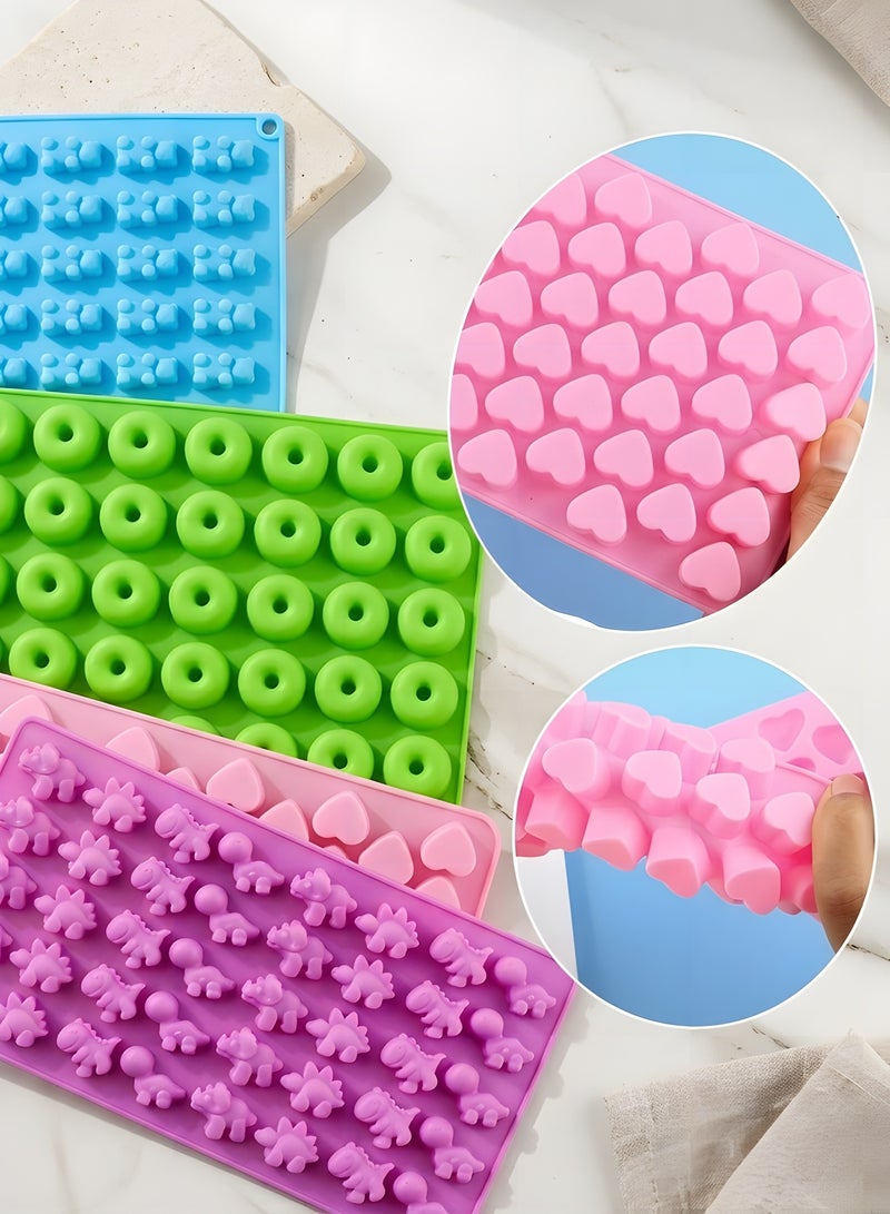 Silicone Gummy Bear Candy Molds 4 Pack, Including Bear Shape and Mini Donut, Non-Stick Silicone Candy Molds with 2 Droppers for Jelly, Candy, Chocolate - Image 4