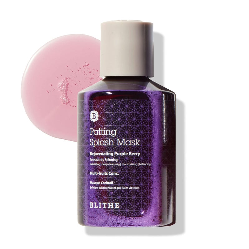BLITHE Patting Splash Mask Exfoliating Face Wash Rejuvenating Purple Berry - Facial Exfoliator with Castor Oil & Lactic Glycolic Acid for Blemished Dry Skin, K Beauty Elasticity & Firming 5.07 Fl Oz - Image 2