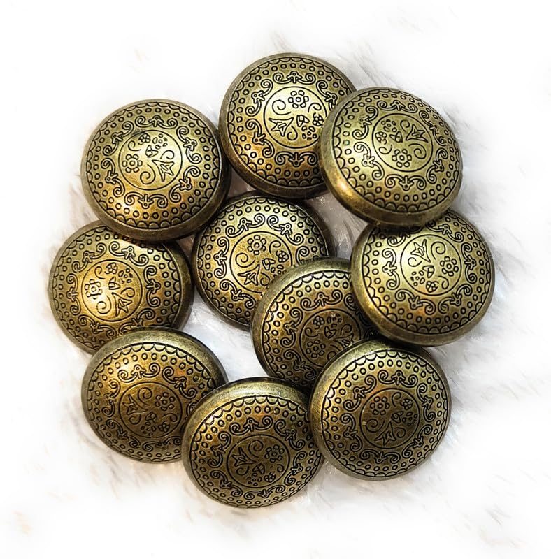 Generic Metal Round Shape Coat Button for Coat Blazzer (Golden-2.2Cm)
