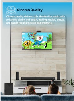 Powerology Wireless Home Theater Sound Bar 5.1 Immersive Audio 5.1CH Dolby Audio, 735W Audio Max Power (P.M.P.O), 6.5" Powerful Woofer, Cinema Quality, Bluetooth 5.0, LED Display - Black  - Image 2