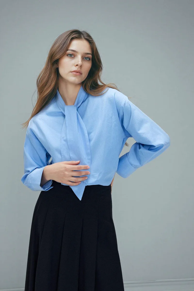 ديفاكتو 100% Cotton Regular Fit Poplin Long Sleeve Tunic