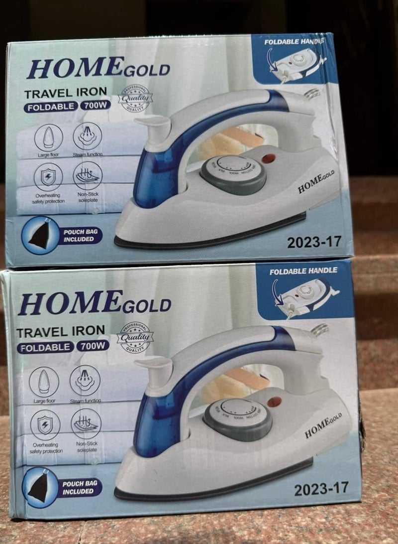 هوم جولد جهاز كي بخار صغيرة منزلية ولسفر قابلة للطي من هوم جولد – قدرة 700 وات، بخار قوي لإزالة التجاعيد بسرعة، قاعدة غير لاصقة، حماية من ارتفاع الحرارة، مع حقيبة حمل مرفقة – موديل 2023-17 - Image 3