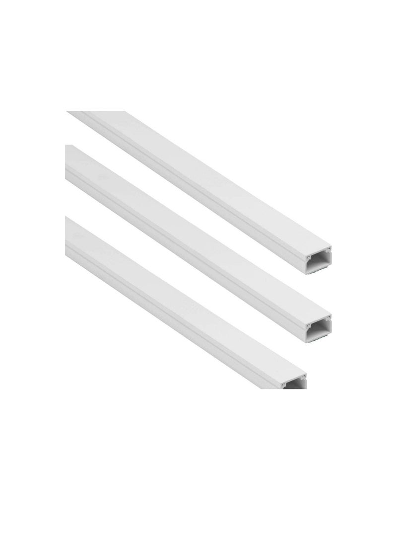 90cm Square Cable Box Self Adhesive PVC Trunking White Red Sticker Wall Cord Cover Cable Concealer On-Wall Wire Cover Paintable Cable Management Raceway to Hide Wires - Pack of 3 (50x50MM)  - Image 1