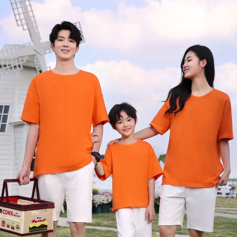 200G Children'S Wear Shoulder Crewneck Short Sleeve T-Shirt Loose Sports Leisure Children'S T Print Logo - Image 4